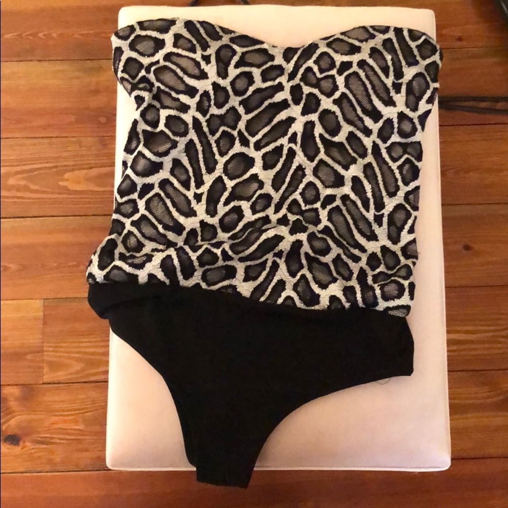 One piece tube top leopard print